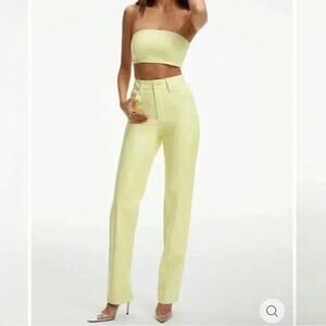 Good American Yellow Straight Leg Pants